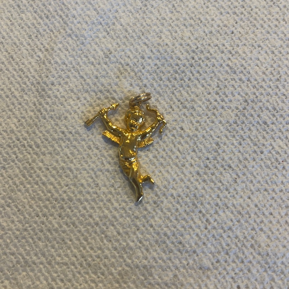Gold Cupid Necklace Pendant
